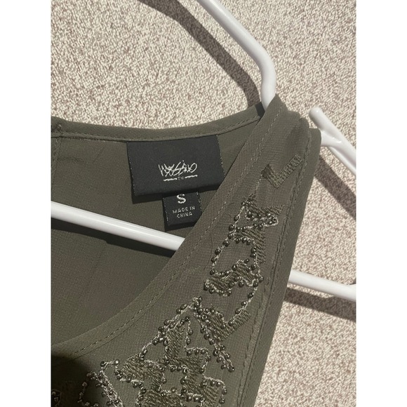 Olive Lace Trim Tank Top - Express - Picture 3 of 5